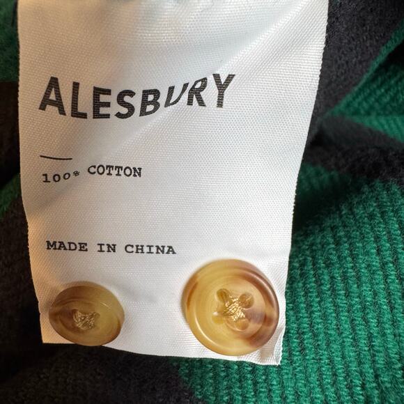 Alesbury Fireside Brushed Flannel Shirt Green Navy Check NWT Men Size Medium - Picture 7 of 8